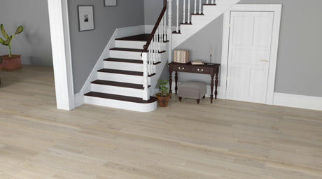 Sandy ash hardwood installed living room